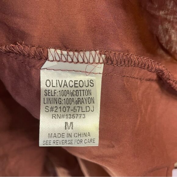 Olivaceous Avery Dress Boho Western Floral Lace Puff Short Sleeve Mini Medium - Picture 8 of 15